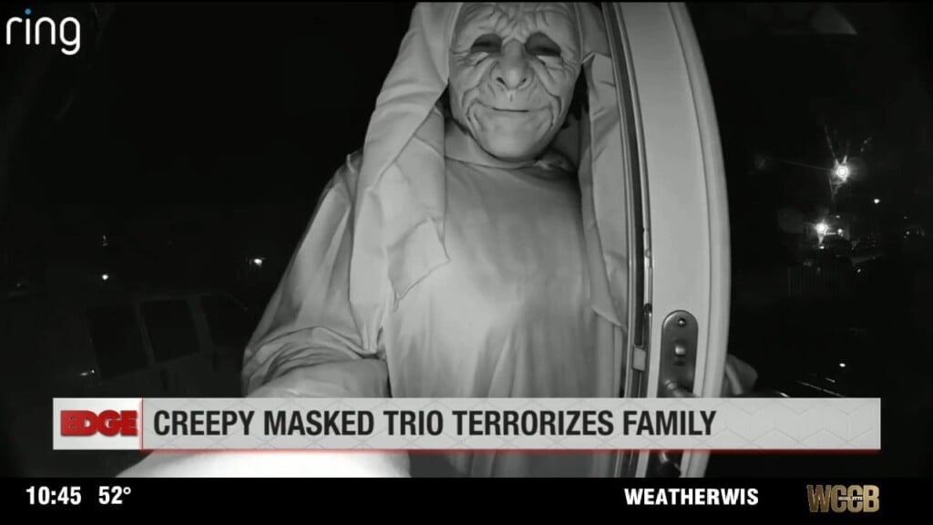 Creepy Masked Trio Terrorizes Family