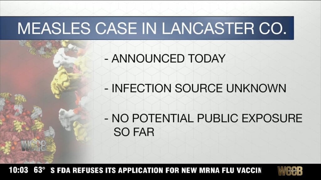 Measles Case In Lancaster Co.