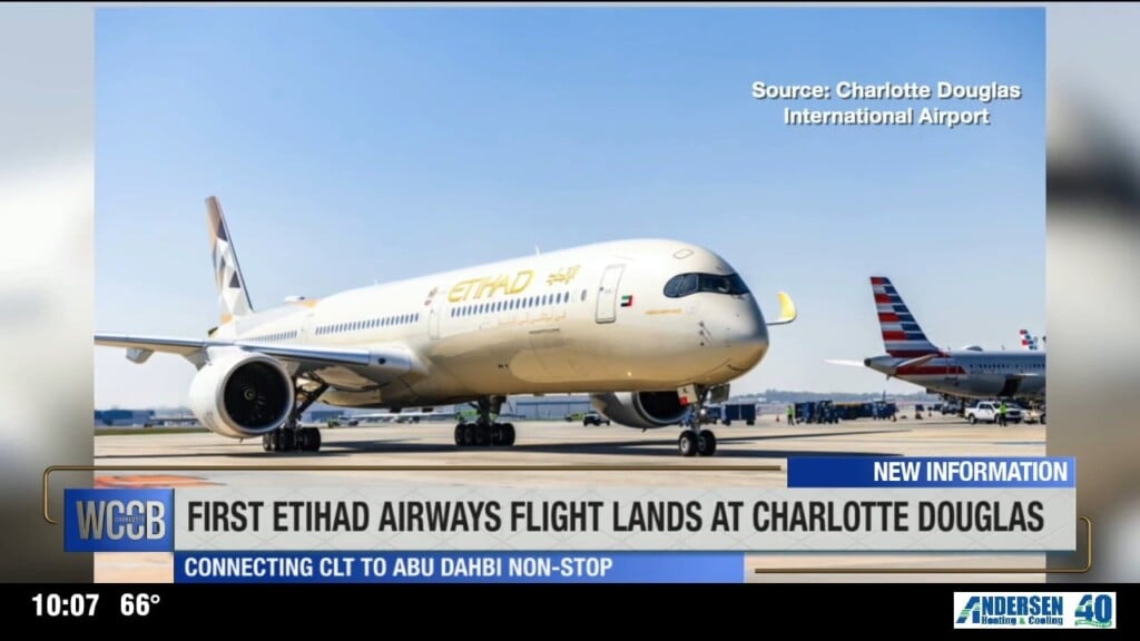 Etihad Airways Flight Lands At Clt Douglas