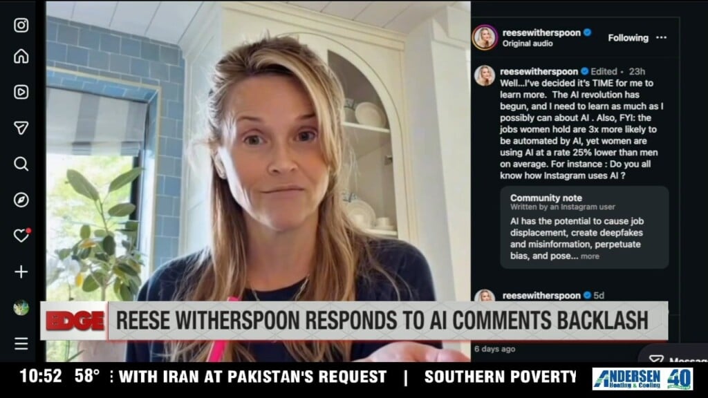 Reese Witherspoon Gets Dragged For Telling Women To Lean Into Ai