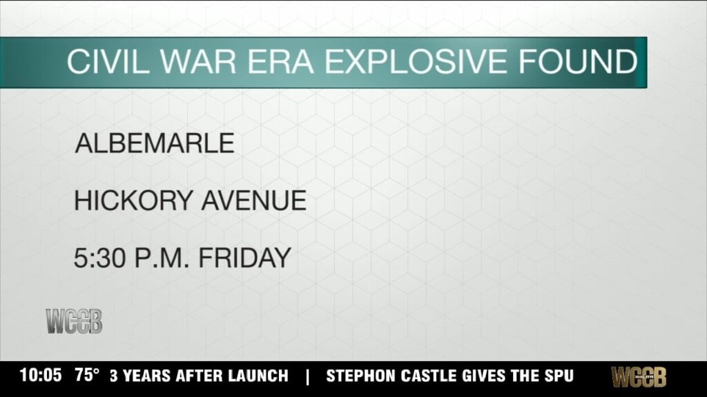 Civil War Era Explosive Found In Albemarle