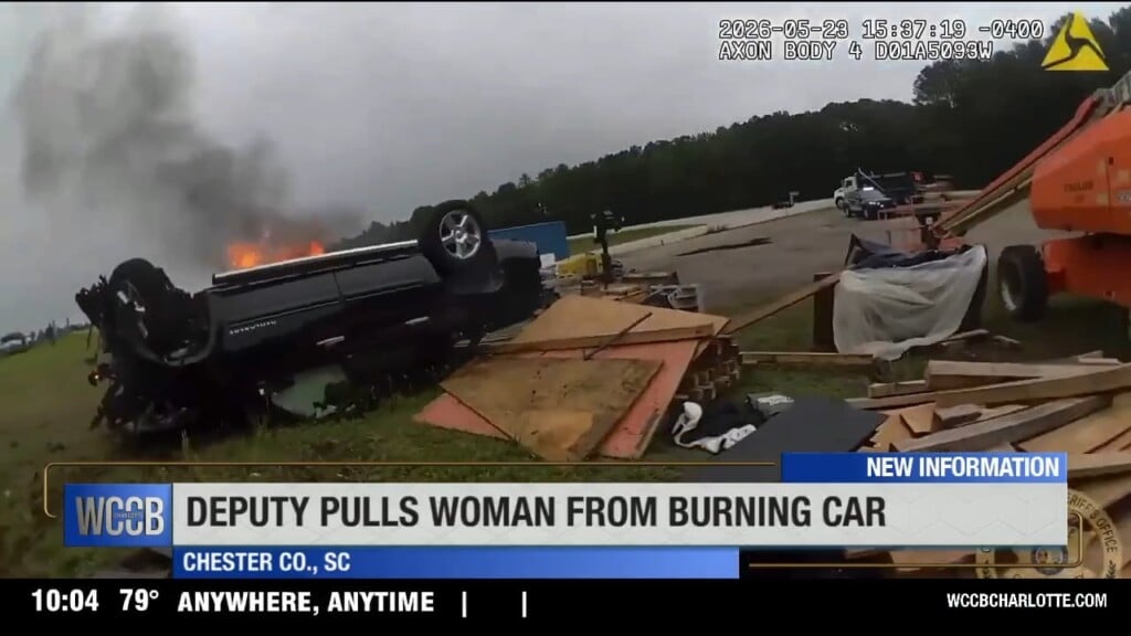 Deputy Pulls Woman From Burning Car