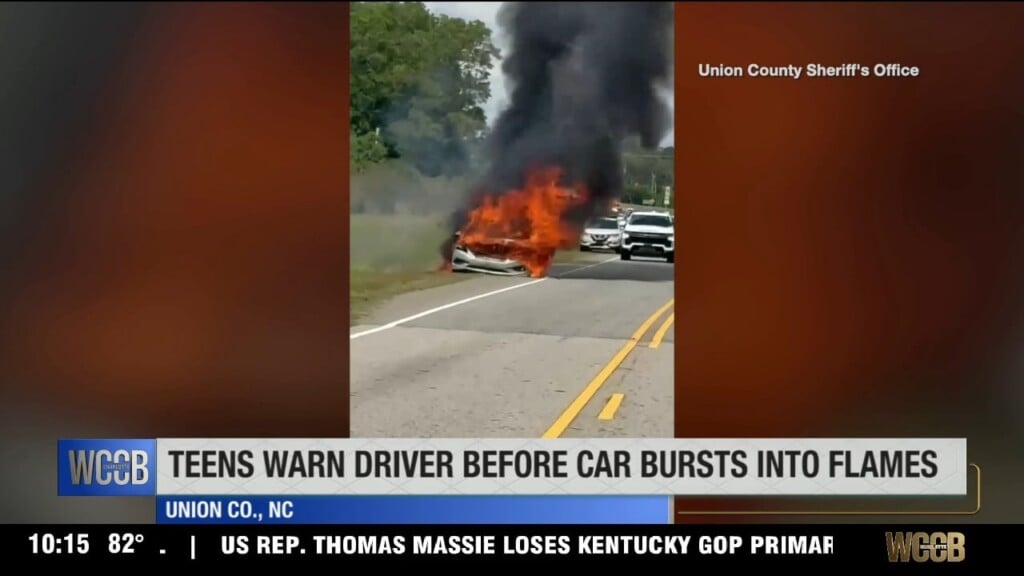 Teens Warn Driver Before Car Bursts Into Flames