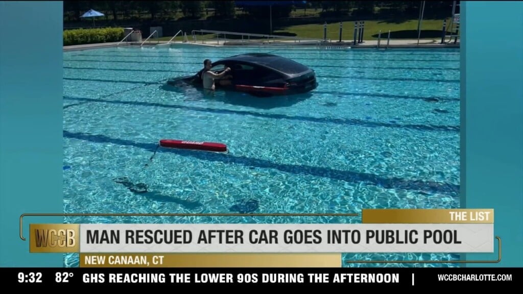 Man Rescued After Car Goes Into Public Pool