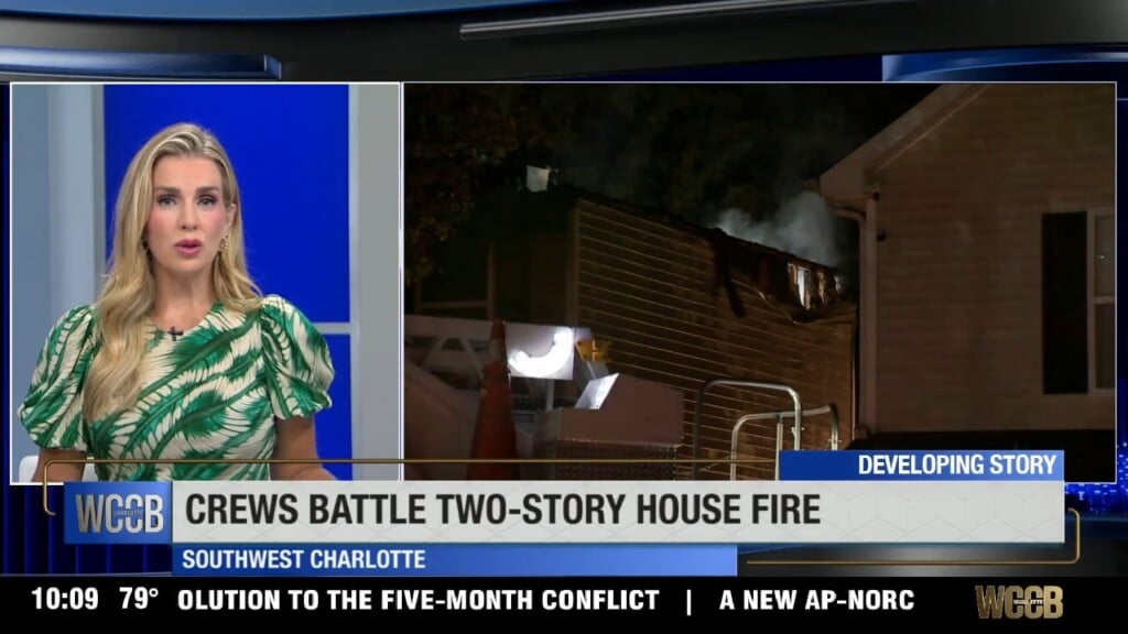 Crews Battle Two Story House Fire