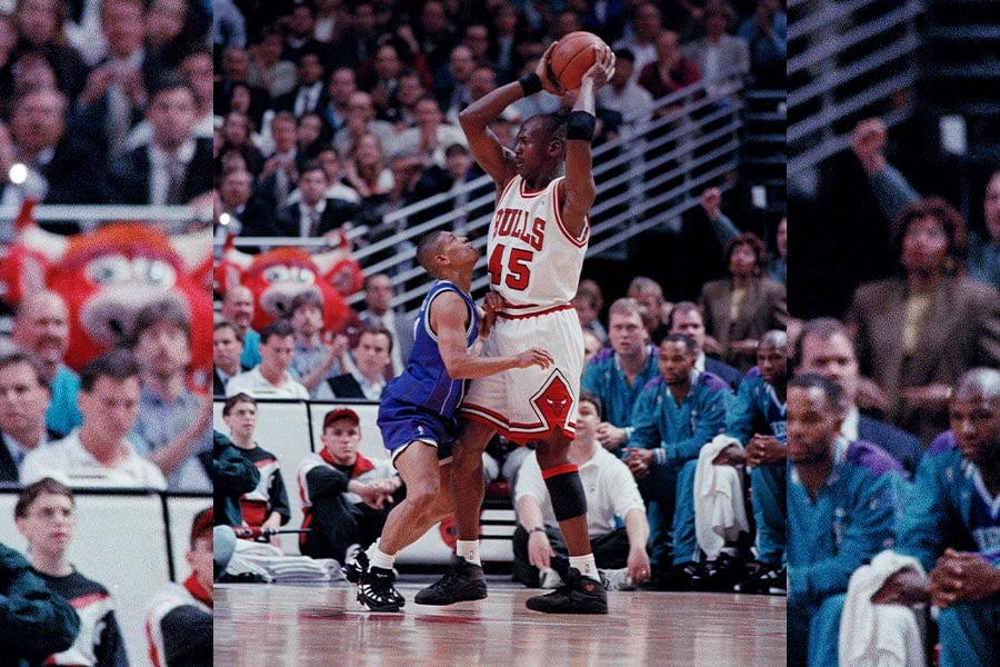 Muggsy Bogues And Michael Jordan