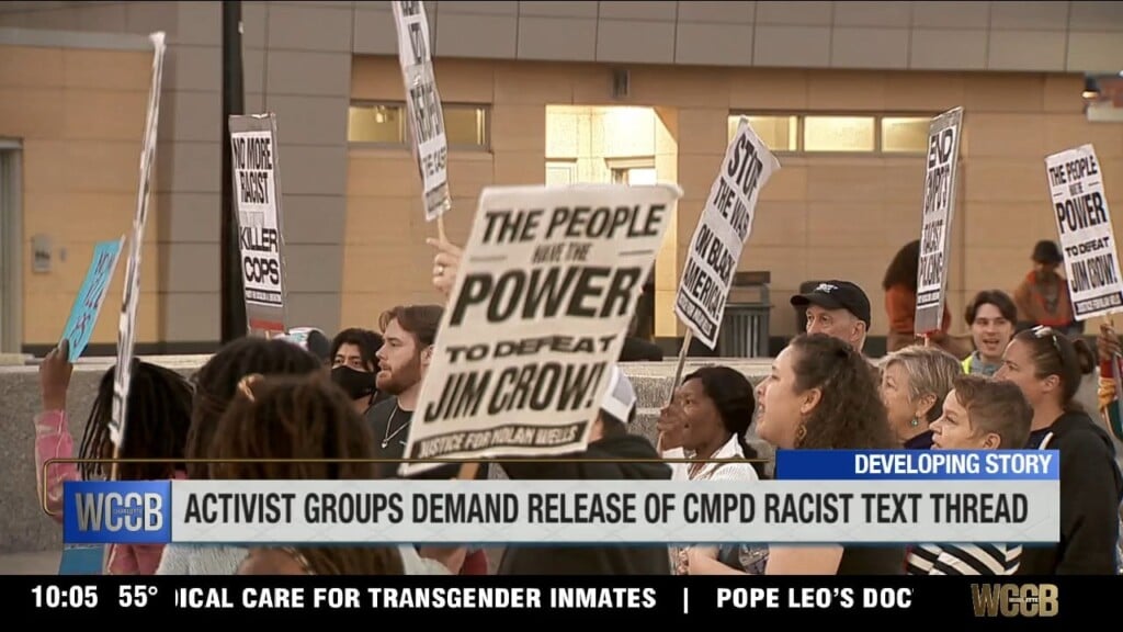 Protestors Demand Release Of Cmpd Officers' Racist Text Thread