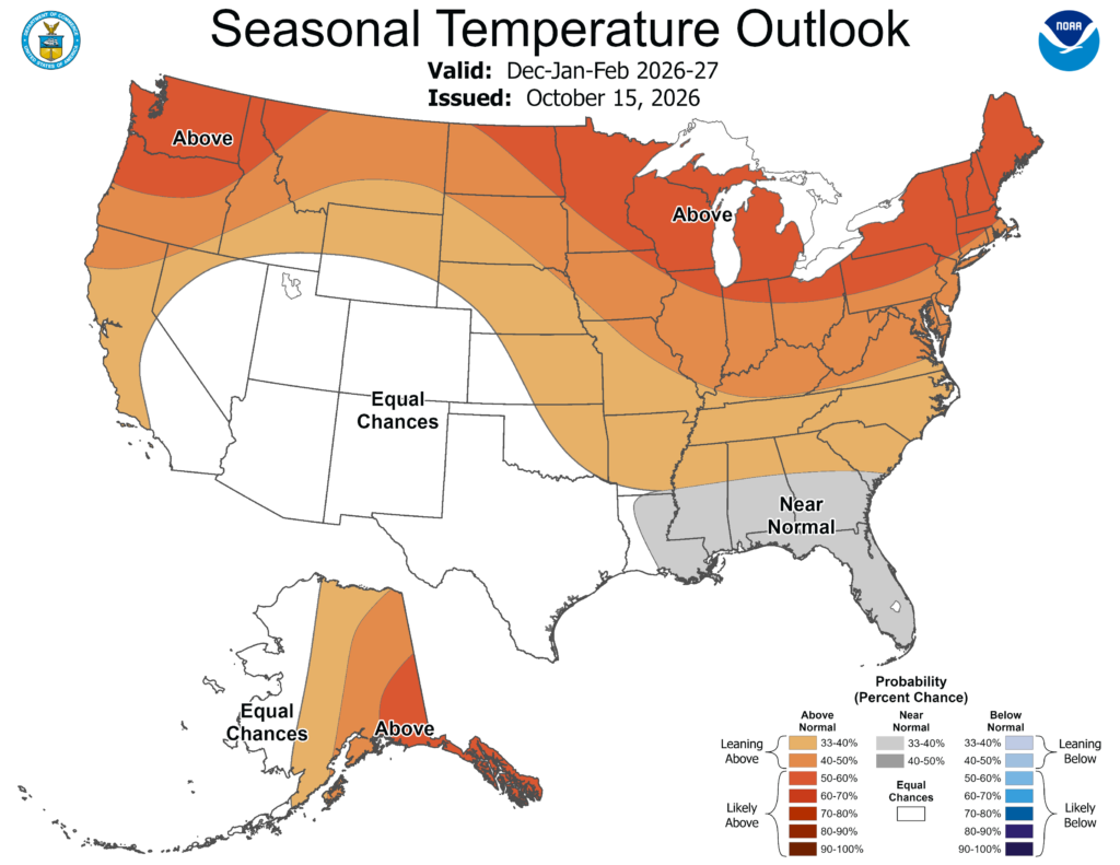 Temp Map Winter Outlook 2026 2027