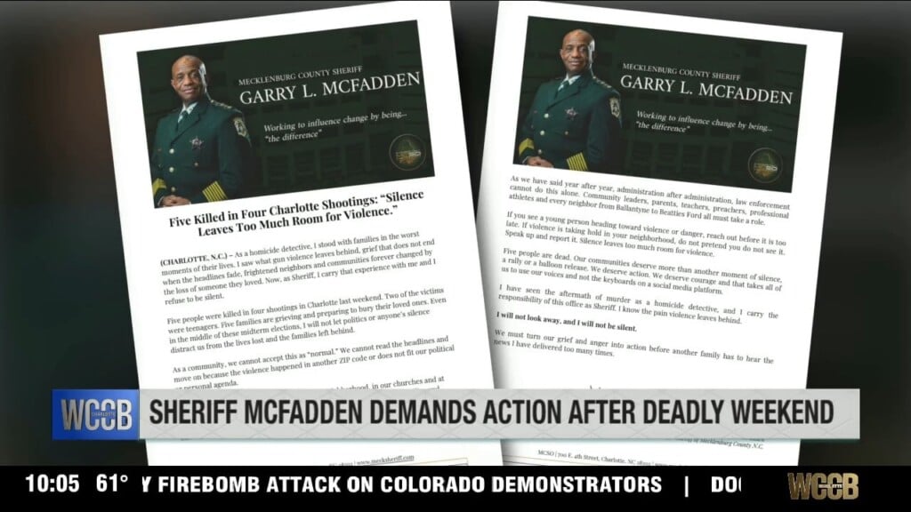 Sheriff Mcfadden Demands Action After Deadly Weekend