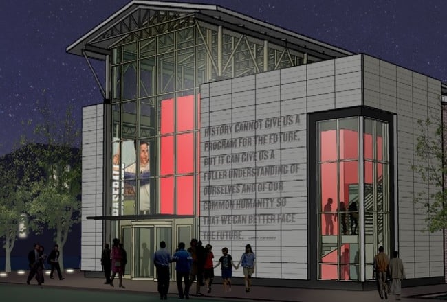 drawing for proposed Chattanooga History Center next to Aquarium