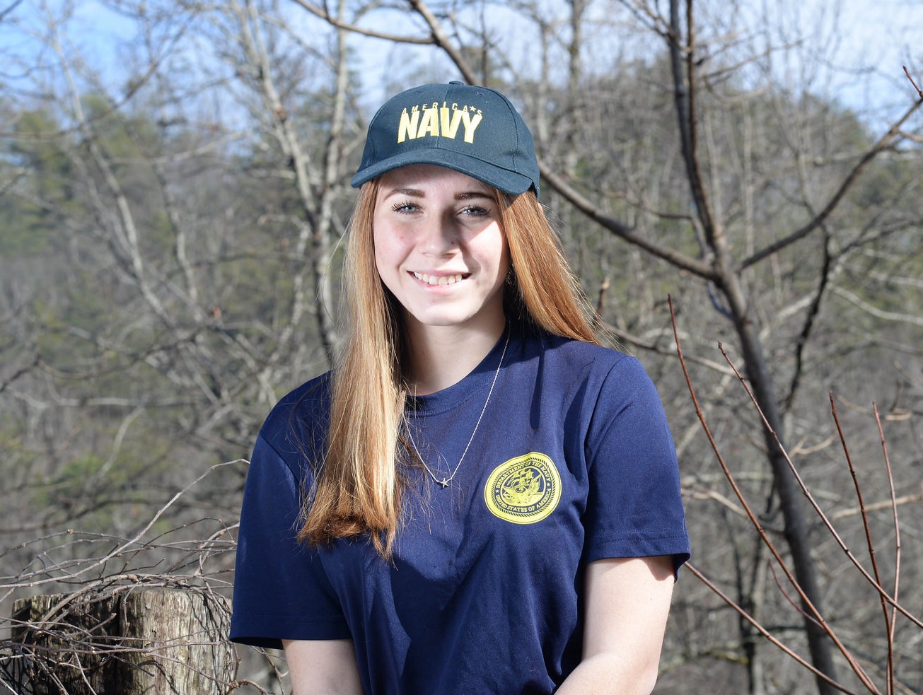 A Navy recruit heads to boot camp with 