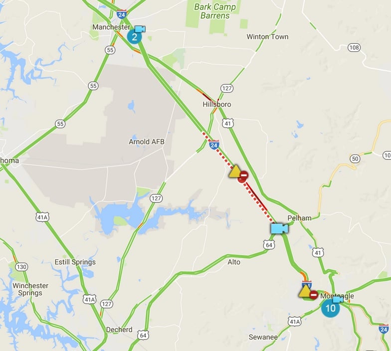 Coffee County wreck map