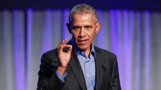Former U.S. President Barack Obama speaks during the North American Climate Summit in Chicago