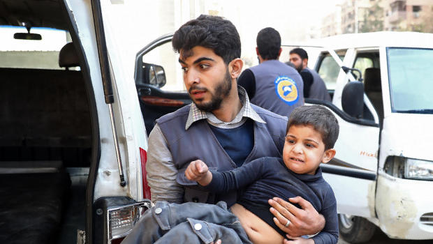 A member of the Syrian Civil Defence
