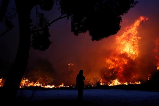 athens, greece forest fires 