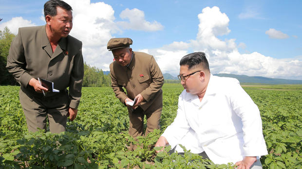 North Korea leader Kim Jong Un inspects Chunghung farm in Samjiyon County in this undated photo released by North Korea's Korean Central News Agency (KCNA) on July 10