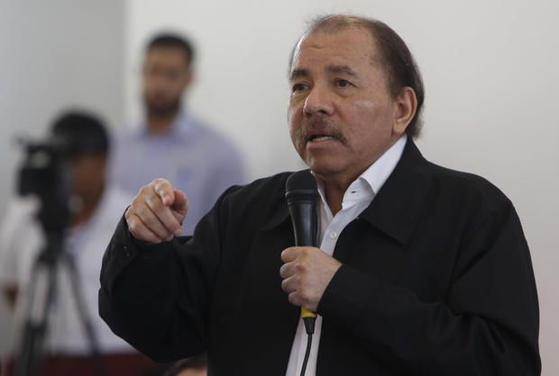 Nicaragua's President Daniel Ortega speaks at the opening of a national dialogue