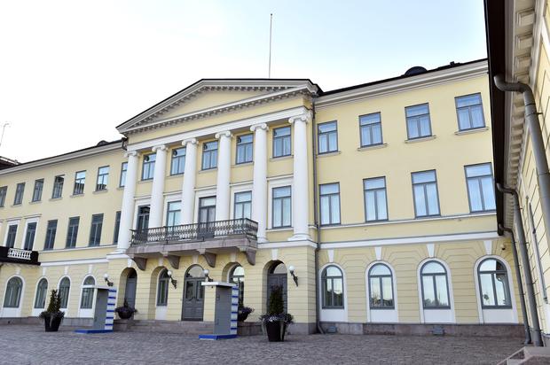 The Presidential Palace is pictured in Helsinki