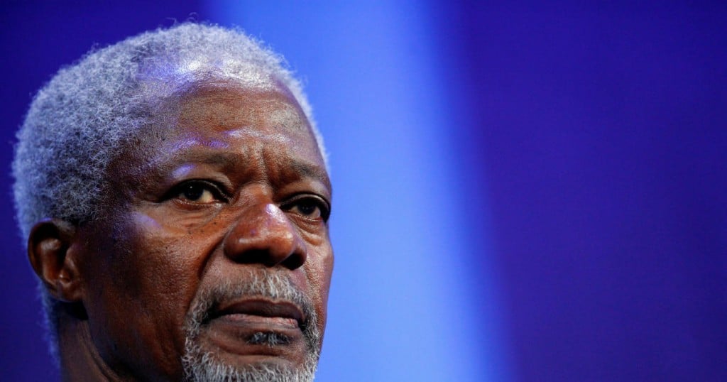 FILE PHOTO -  Former United Nations Secretary General Kofi Annan participates in a panel discussion at the Clinton Global Initiative in New York