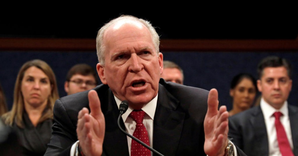 Former CIA director John Brennan testifies before the House Intelligence Committee to take questions on Russian active measures during the 2016 election campaign in the U.S. Capitol in Washington