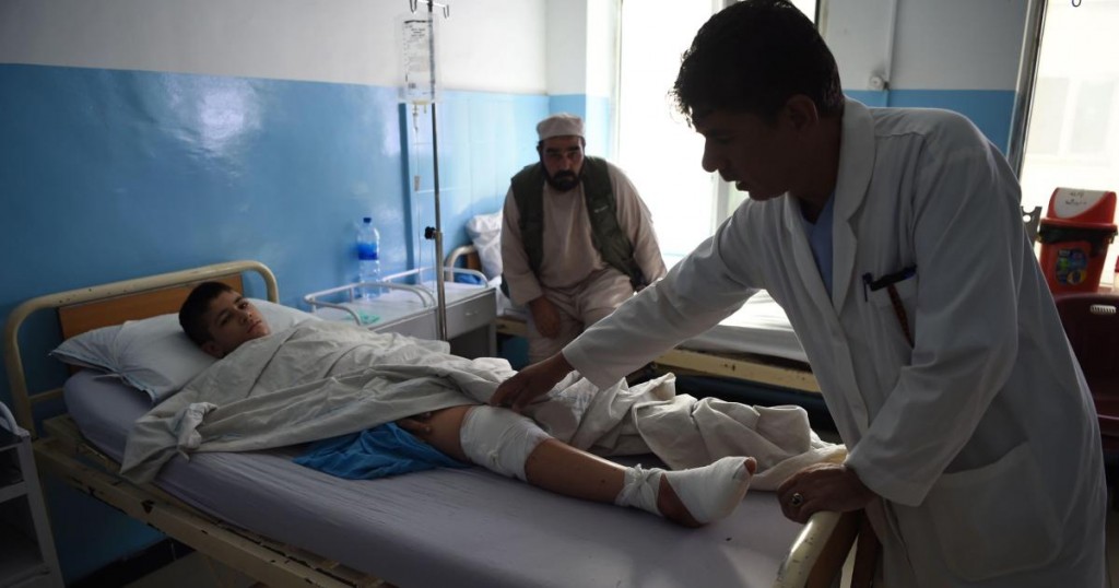 Wounded young Afghan wrestler Sayed Ruhullah