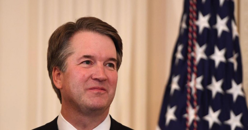 US Judge Brett Kavanaugh looks on as the US President announces him as his nominee to the Supreme Court in the East Room of the White House on July 9