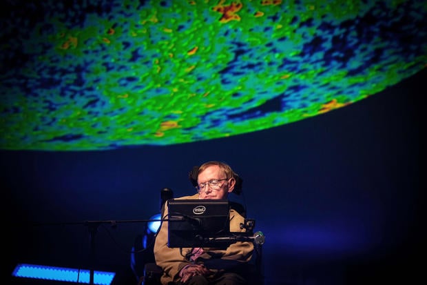 British theoretical physicist professor Stephen Hawking gives a lecture during the Starmus Festival on the Spanish Canary island of Tenerife on September 23