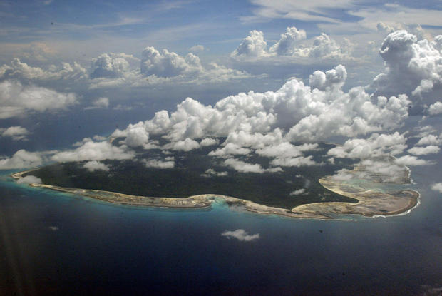 A aerial view of North Sentinel Island
