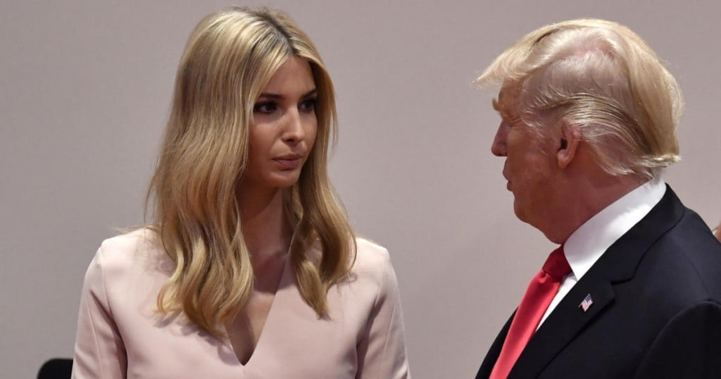 US President Donald Trump and the daughter of US President Donald Trump Ivanka Trump (L) talk ahead the third working session "Partnership with Africa" on the second day of the G20 Summit in Hamburg