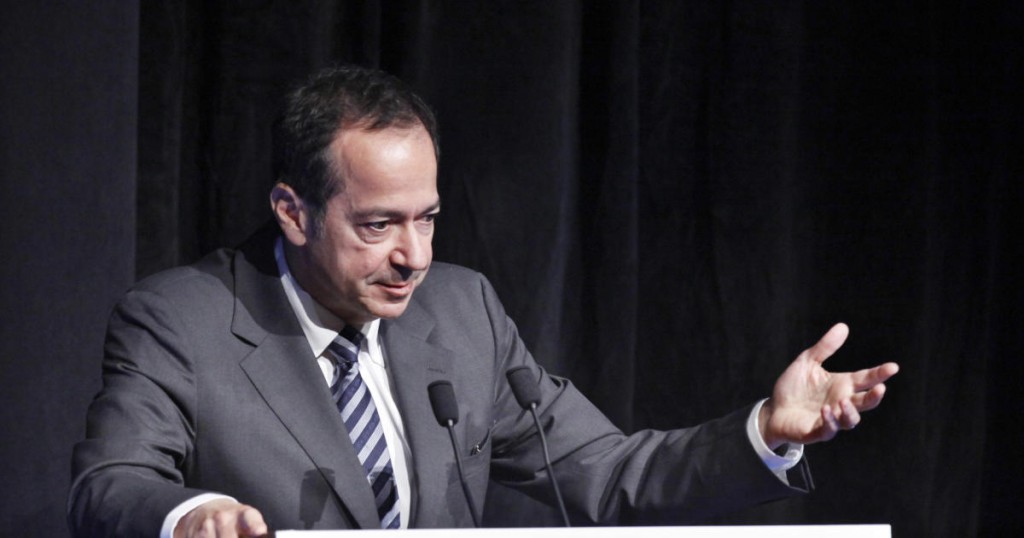 President and Portfolio Manager of Paulson & Co. John Paulson speaks during the Sohn Investment Conference in New York
