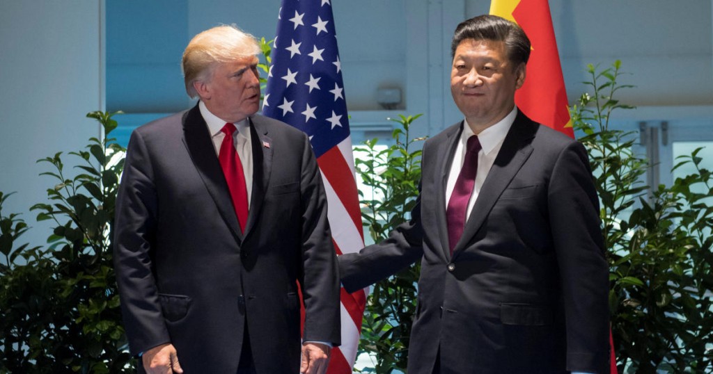 U.S. President Donald Trump and Chinese President Xi Jinping (R) meet on the sidelines of the G20 Summit in Hamburg