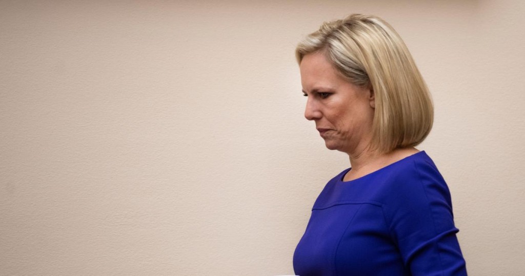 US Secretary of Homeland Security Kirstjen Nielsen arrives to testifying before the House Judiciary Committee on "Homeland Security Oversight" in Washington