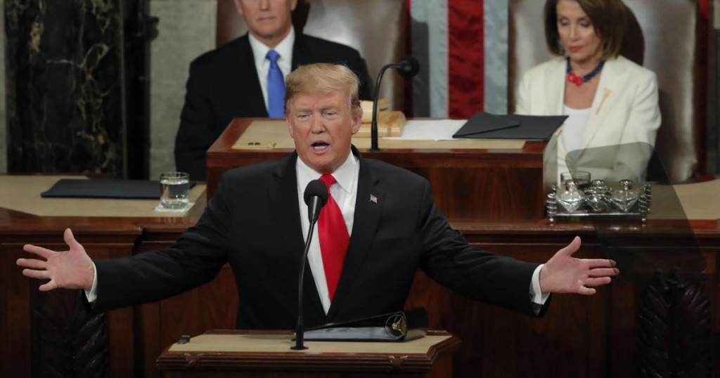 U.S. President Donald Trump delivers his State of the Union address to a joint session of Congress on Capitol Hill in Washington