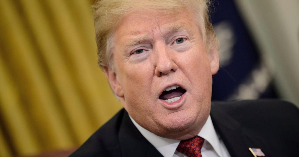 US President Donald Trump speaks before a meeting between US and Chinese officials in the Oval Office of the White House January 31
