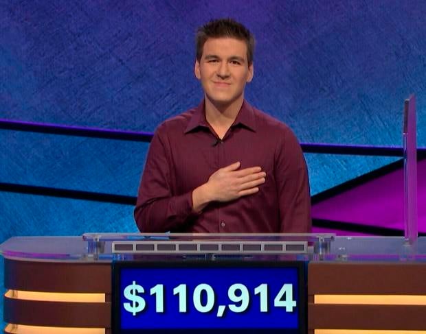 FILE - This file image made from video aired on "Jeopardy!" on Tuesday