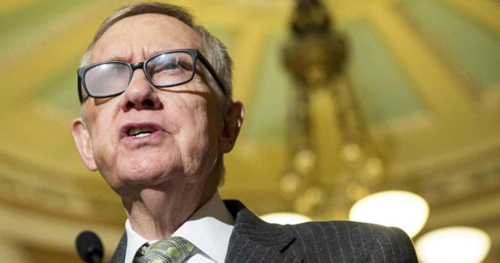 Senate Minority Leader Harry Reid (D-NV) speaks during a press conference on Capitol Hill in Washington in this March 17
