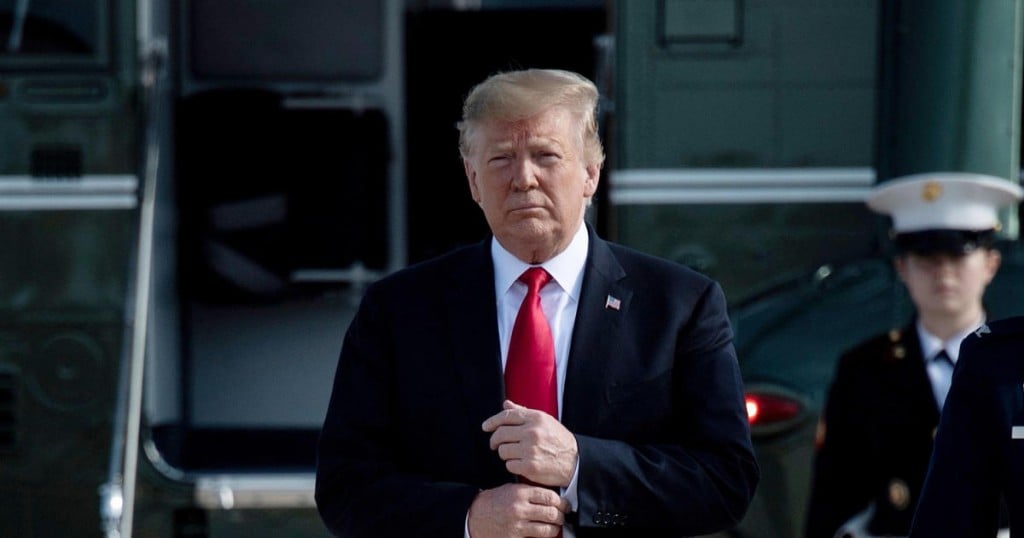 US President Donald Trump walks to Air Force One at Andrews Air Force Base in Maryland on May 30