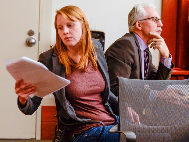 Tilli Buchanan is seen in Judge Kara Pettit's Third District Courtroom with her attorney Randy Richards