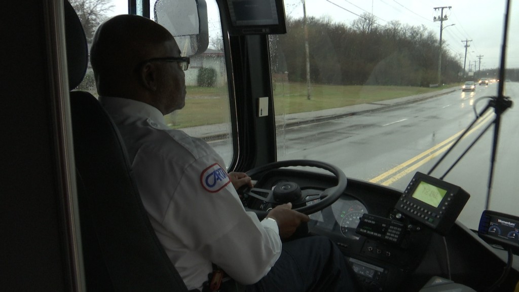 CARTA Bus Driver Driving in the rain.