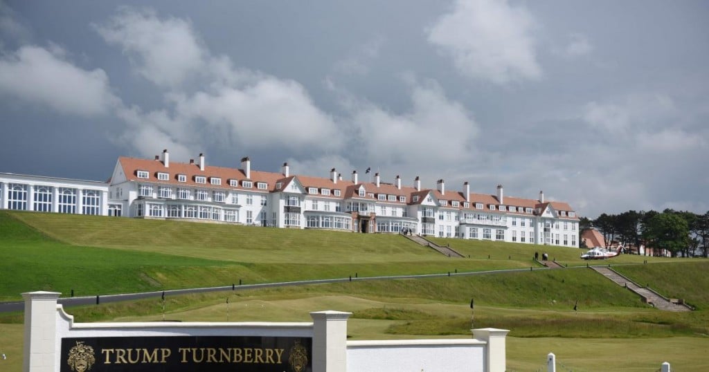 A general view of the newly-renovated Trump Turnberry hotel and golf resort in Turnberry