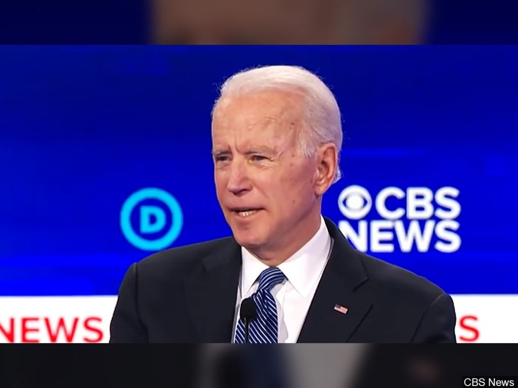 Joe Biden speaking at the 2020 South Carolina Democratic Debate