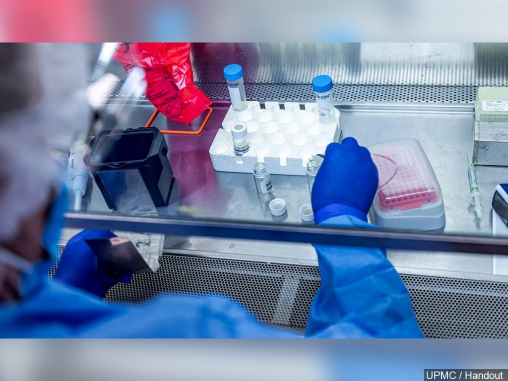 Researcher at the University of Pittsburgh works on a COVID-19 vaccine candidate