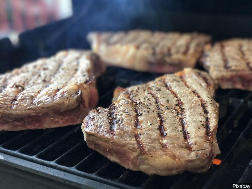 Steak on a grill