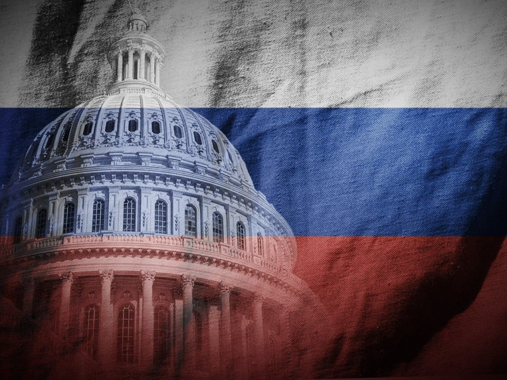 US Capitol and Russian flag