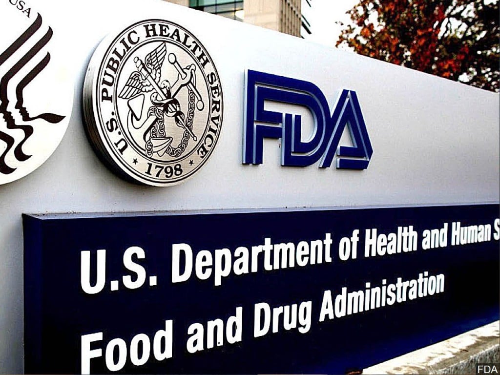Sign for the U.S. Department of Health and Human Services and the Food and Drug Administration