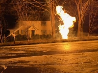 Hampton Woods Drive fire