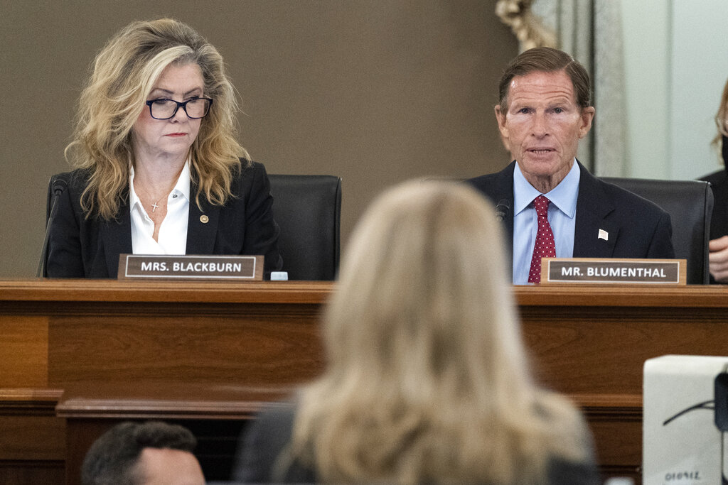 Marsha Blackburn, Richard Blumenthal, Frances Haugen