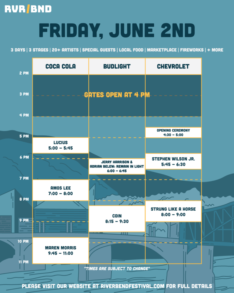 Riverbend releases daily schedule, other announcements WDEF