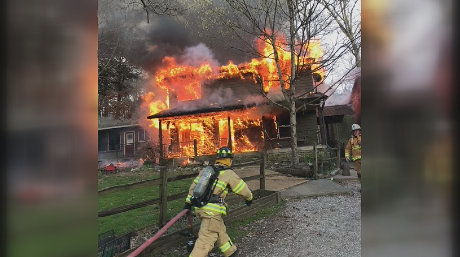 Highway 58 2-story home fire