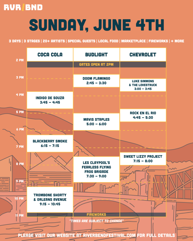 Riverbend releases daily schedule, other announcements WDEF